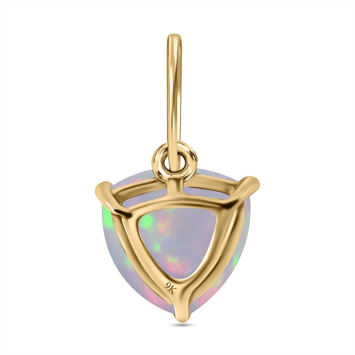 9K Yellow Gold AA Ethiopian Opal Pendant 1.00 ct, Gold Wt. 0.25 Gms 0.750 Ct.
