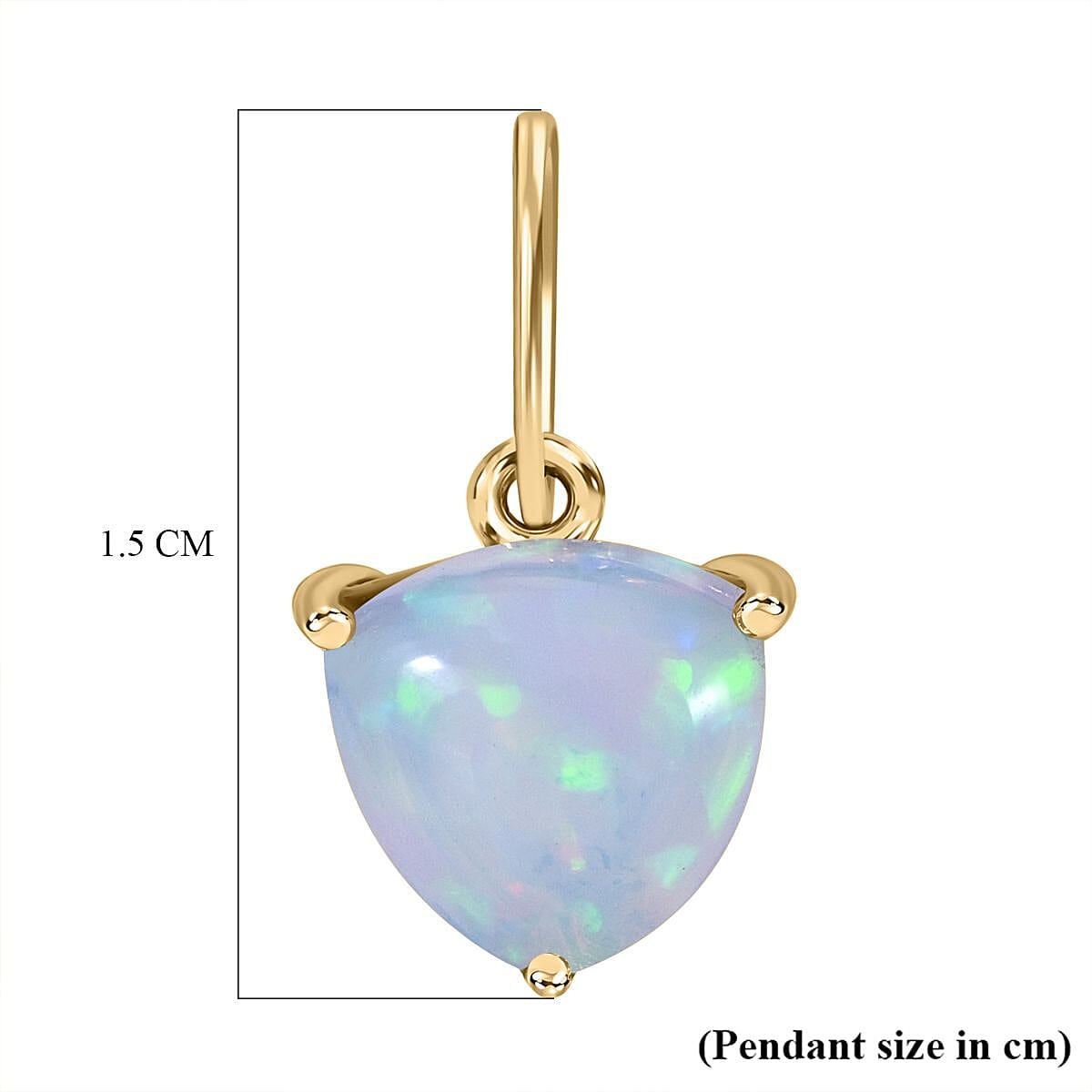 9K Yellow Gold AA Ethiopian Opal Pendant 1.00 ct, Gold Wt. 0.25 Gms 0.750 Ct.