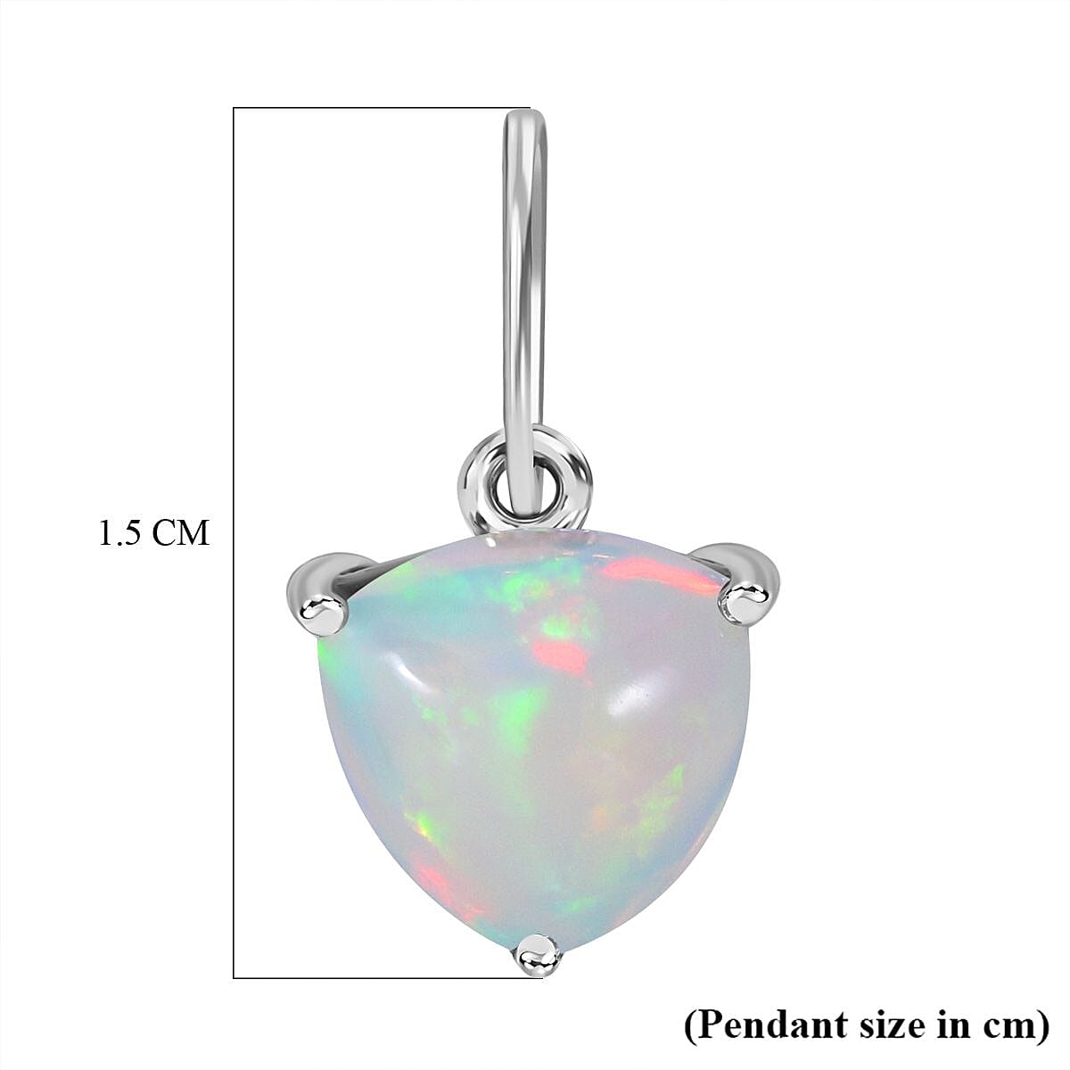 9K White Gold Ethiopian Welo Opal Solitaire Pendant