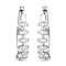 Diamond Half-Eternity Hoop Earrings in Platinum Overlay Sterling Silver 0.25 Ct.