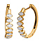 White Diamond Hoop Earrings in 18K Vermeil Yellow Gold Sterling Silver 0.25 ct 0.252 Ct.
