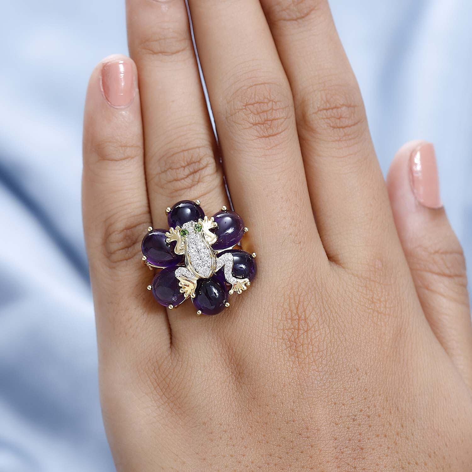 GP Italian Garden Collection Tanzanite and Multi Gemstone Floral store Ring in Vermeil Yellow Gold Over Sterling Silver 1.15 ctw