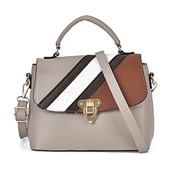 Elegant Patchwork Leatherette Crossbody Bag