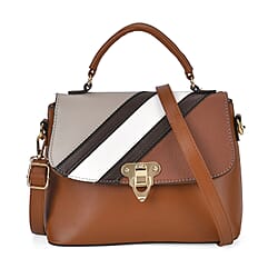 Elegant Patchwork Leatherette Crossbody Bag