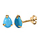 9K White Gold Arizona Sleeping Beauty Turquoise Stud Earrings 1.36 Ct