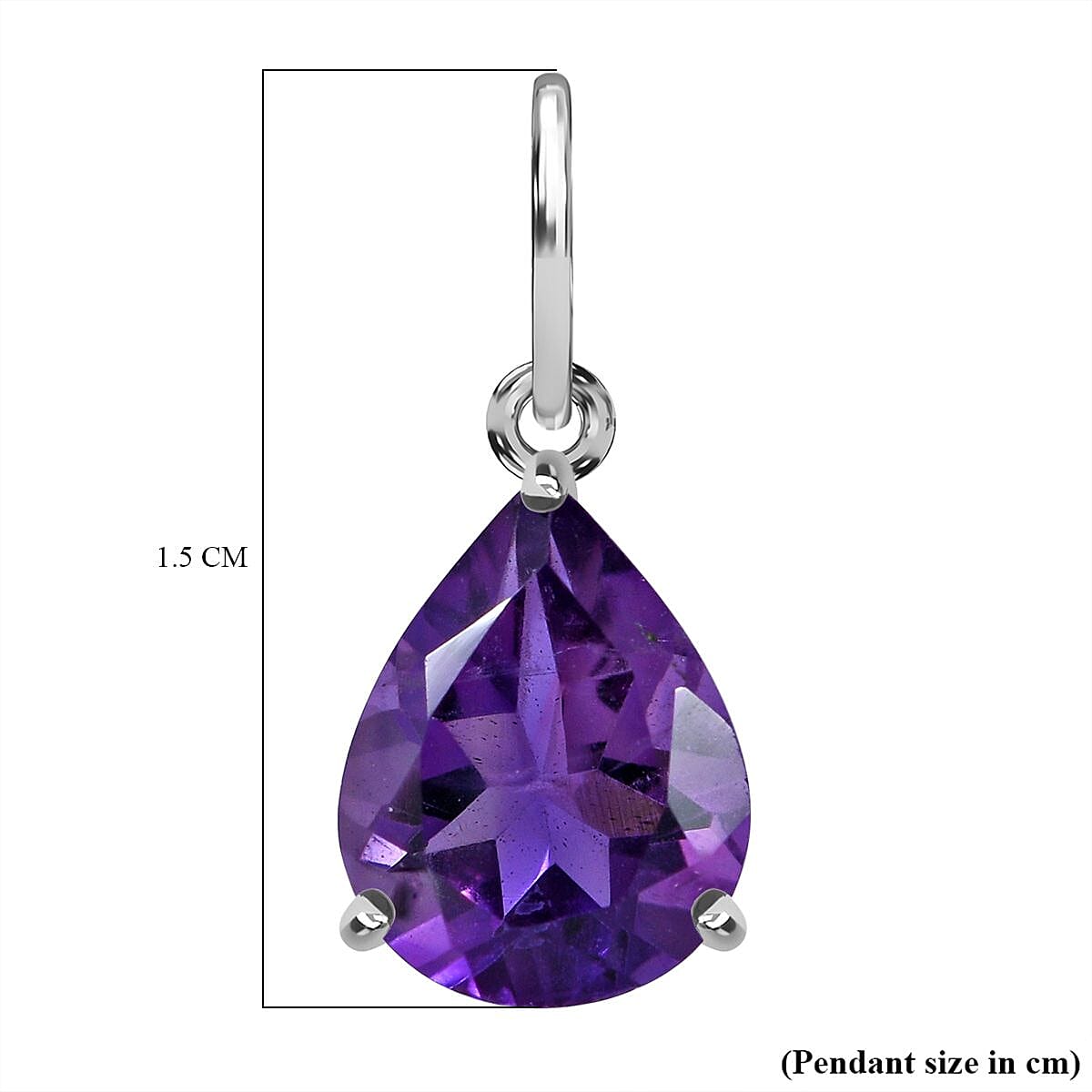 9K White Gold Lusaka Amethyst Solitaire Pendant 1.00 Ct.