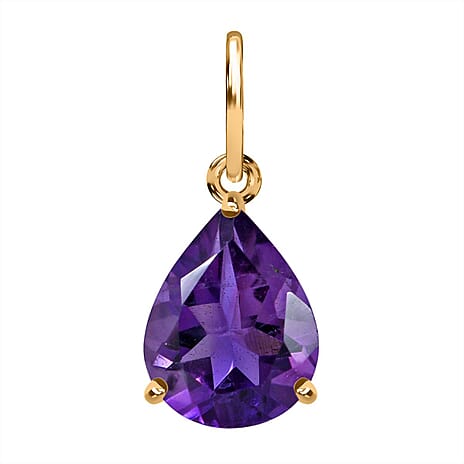 9K Yellow Gold Lusaka Amethyst Solitaire Pendant 1.00 Ct. 9K Yellow Gold Lusaka Amethyst Solitaire Pendant 1.00 Ct.