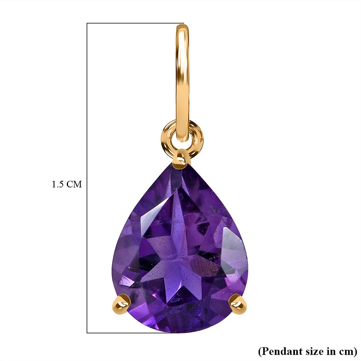 9K Yellow Gold Lusaka Amethyst Solitaire Pendant 1.00 Ct.