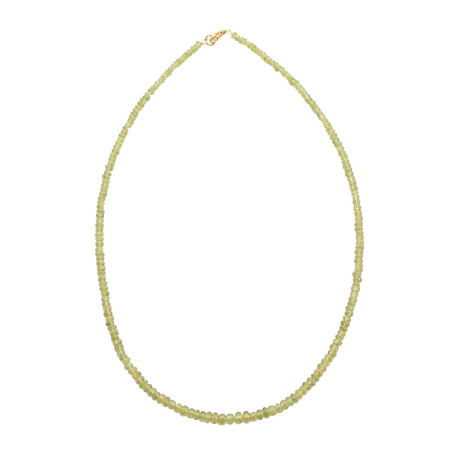 18K Yellow Gold AAAA Sphene Necklace (Size - 18) 60.00 ct, Gold Wt. 2.2 Gms 60.000 Ct. 18K Yellow Gold AAAA Sphene Necklace (Size - 18) 60.00 ct, Gold Wt. 2.2 Gms 60.000 Ct.