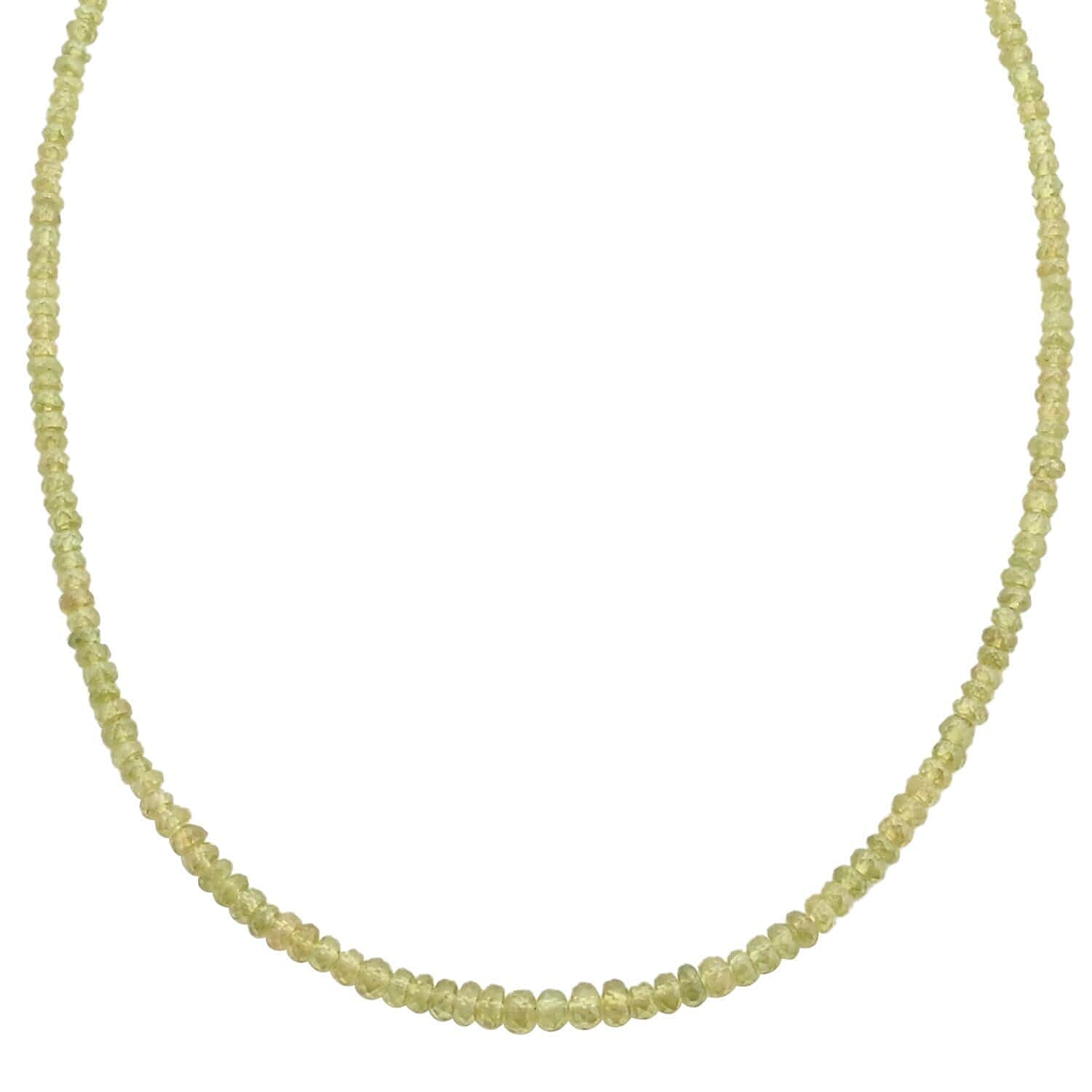 18K Yellow Gold AAAA Sphene Necklace (Size - 18) 60.00 ct, Gold Wt. 2.2 Gms 60.000 Ct. 18K Yellow Gold AAAA Sphene Necklace (Size - 18) 60.00 ct, Gold Wt. 2.2 Gms 60.000 Ct.