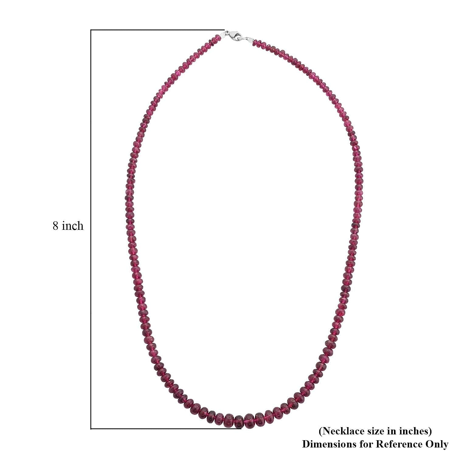 950 Platinum AAAA Rubellite Necklace (Size - 18) 75.00 ct, Platinum Wt. 2.75 Gms 75.000 Ct. 950 Platinum AAAA Rubellite Necklace (Size - 18) 75.00 ct, Platinum Wt. 2.75 Gms 75.000 Ct.
