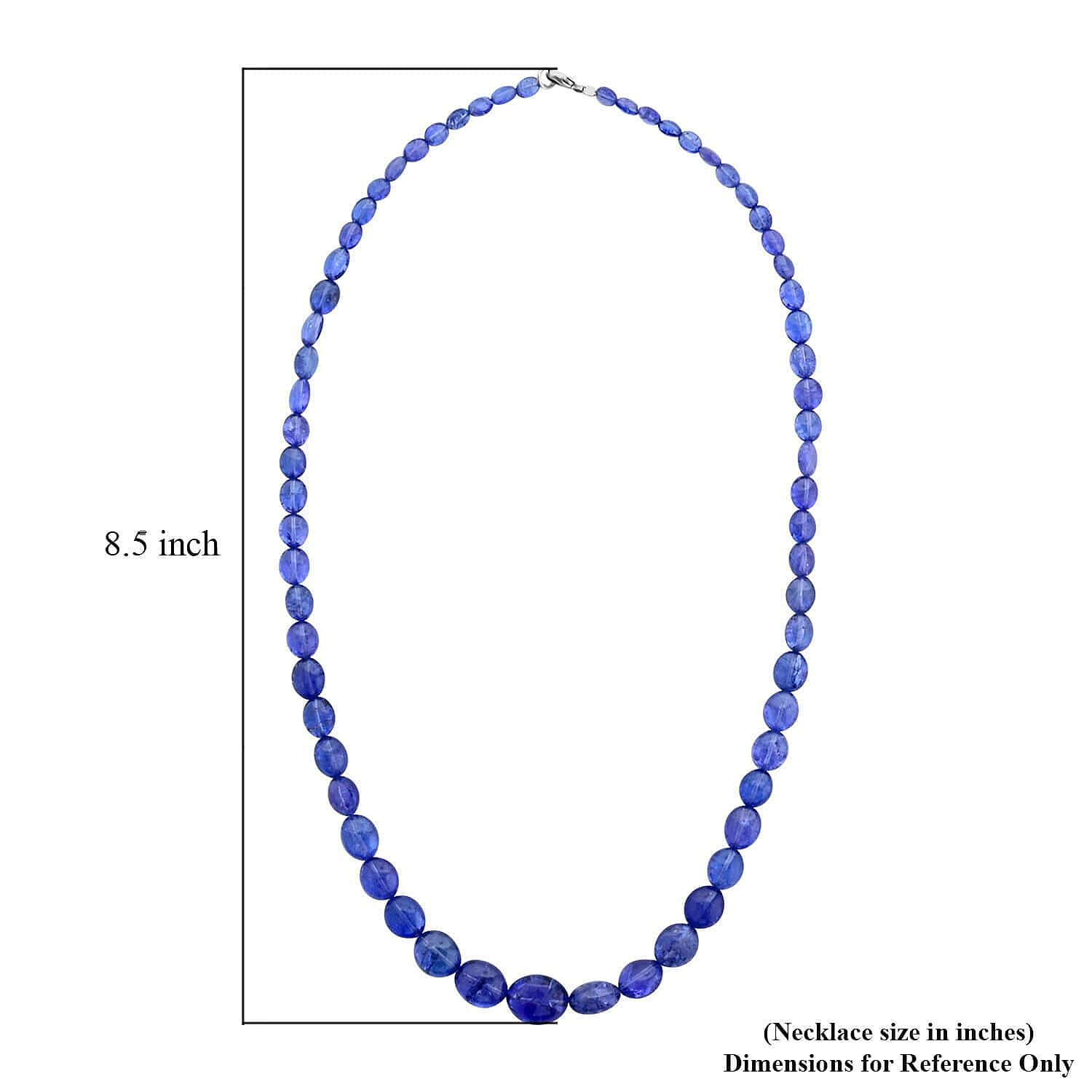 950 Platinum  AAAA  Tanzanite  Necklace (Size - 18) 130.00 ct,  Platinum Wt. 2.75 Gms  130.000  Ct.