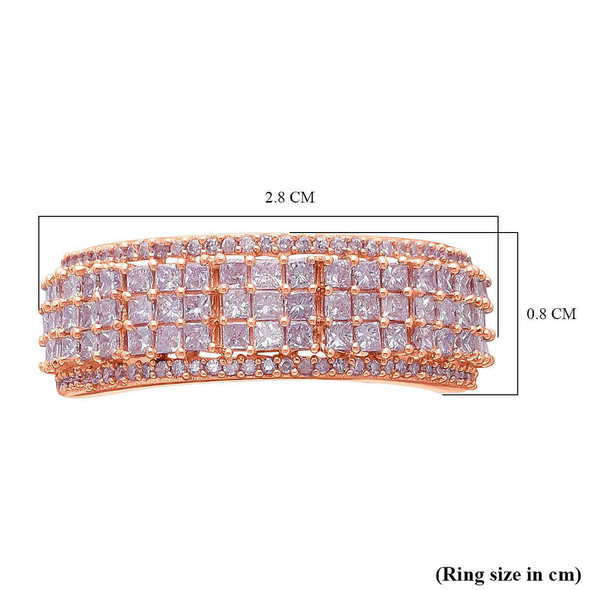 Designer Inspired- Certified 9K Rose Gold Natural Pink Diamond Ring 1.05 Ct