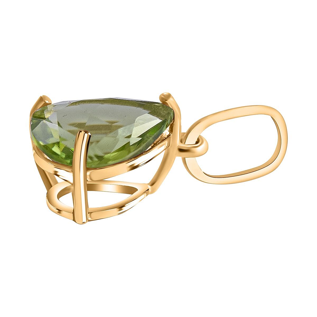 9K Yellow Gold Hebei Peridot Solitaire Pendant 1.00 Ct.