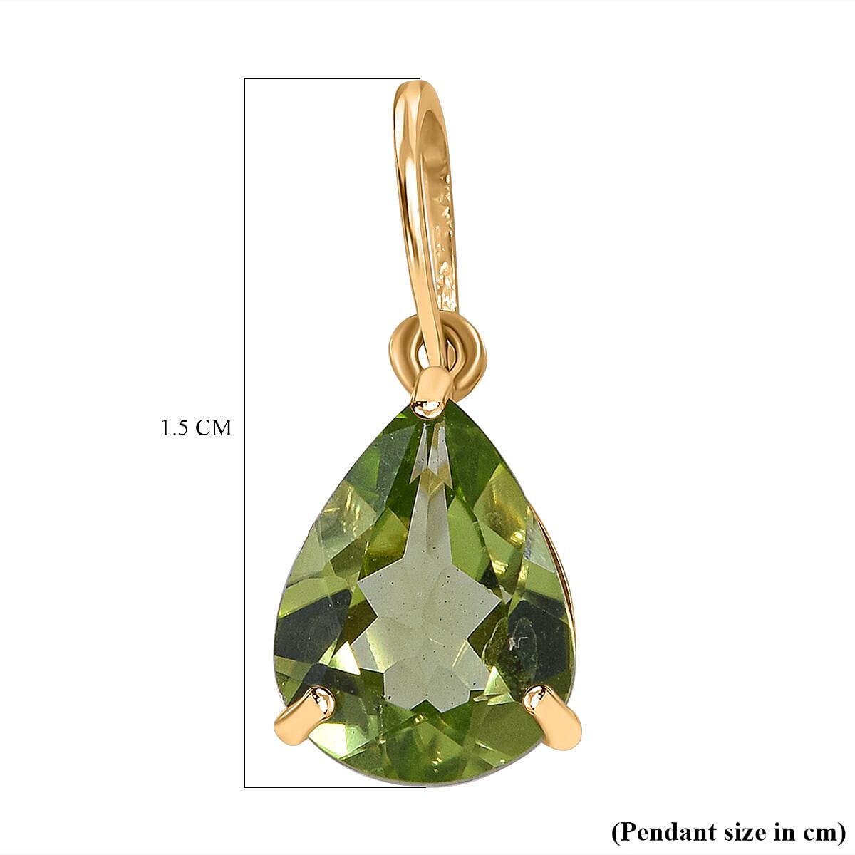 9K Yellow Gold Hebei Peridot Solitaire Pendant 1.00 Ct.
