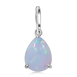 9K Yellow Gold Ethiopian Welo Opal Solitaire Pendant 1.00 Ct.