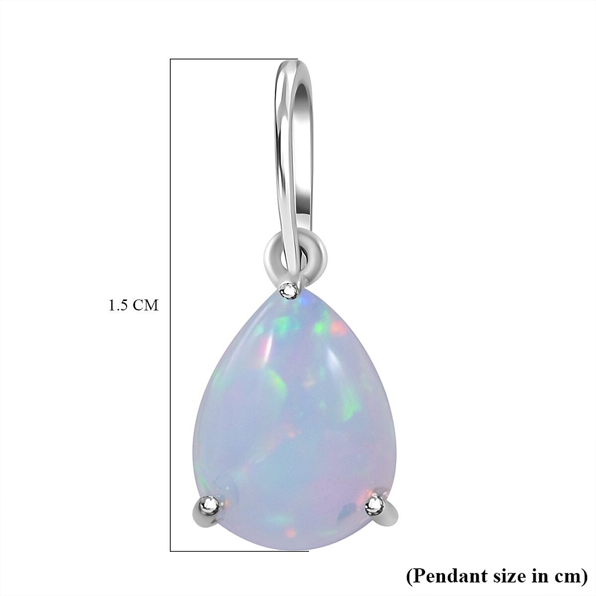  9K White Gold Ethiopian Welo Opal Solitaire Pendant 1.00 Ct.
