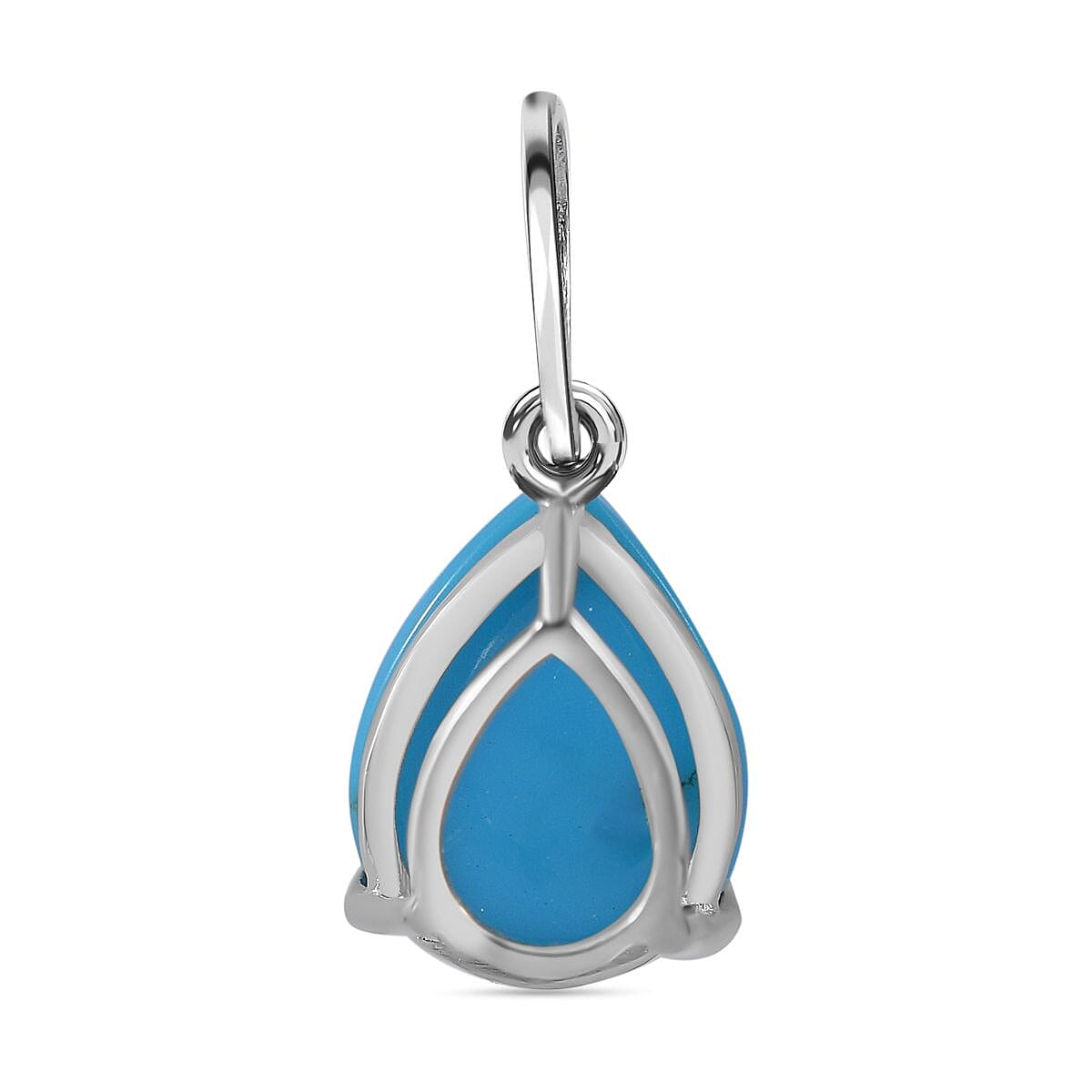 9K White Gold Arizona Sleeping Beauty Turquoise Solitaire Pendant 1.00 Ct.