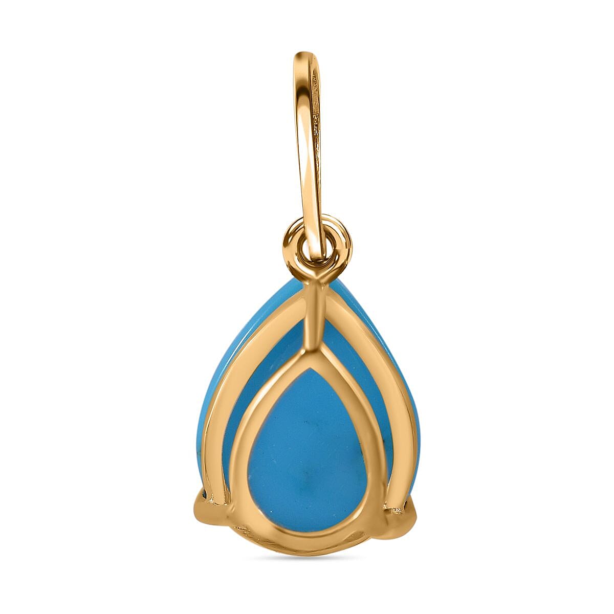 9K Yellow Gold Arizona Sleeping Beauty Turquoise Solitaire Pendant 1.00 Ct.