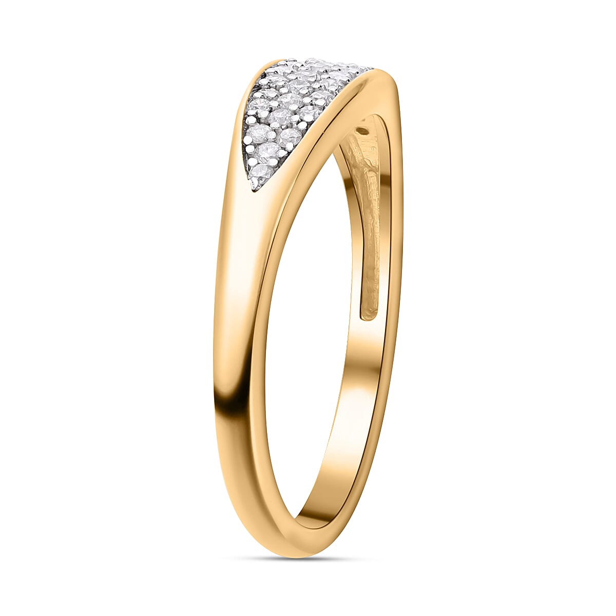 9K Yellow Gold SGL Certified Diamond Band Ring 0.22 Ct
