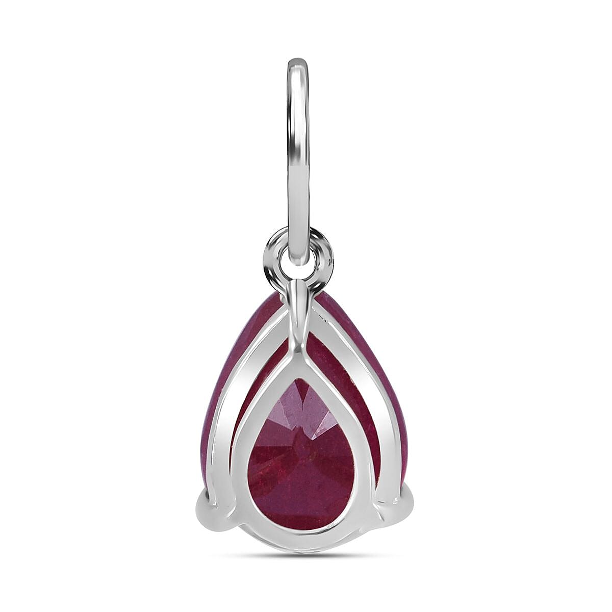 African Ruby Solitaire Pendant in Sterling Silver 1.50 Ct.