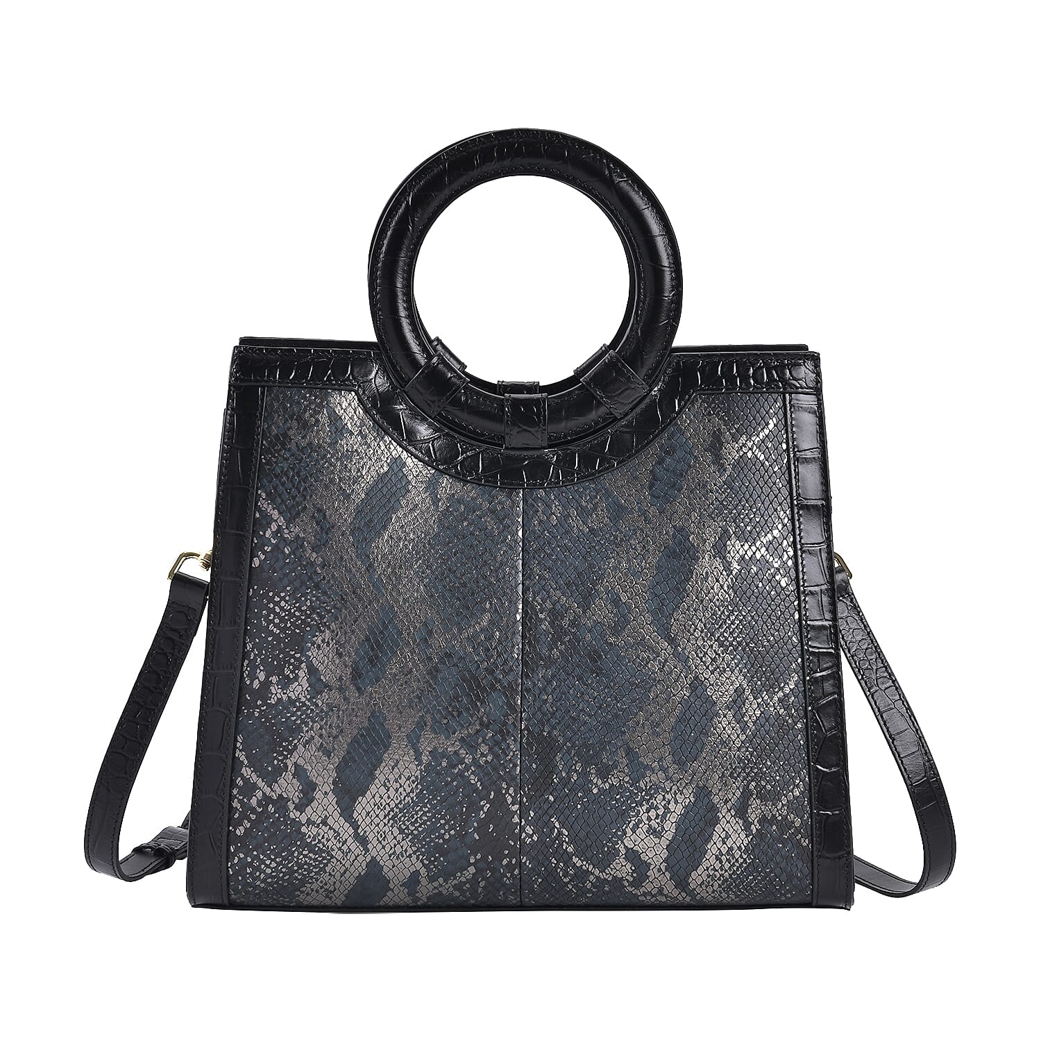 Black and discount white snakeskin bag