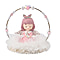 Aesthetic Sleeping Angel Tabletop Decoration With Bunny Ears and Crown on Her Head  (Size 14x13x10 cm) - Pink and White