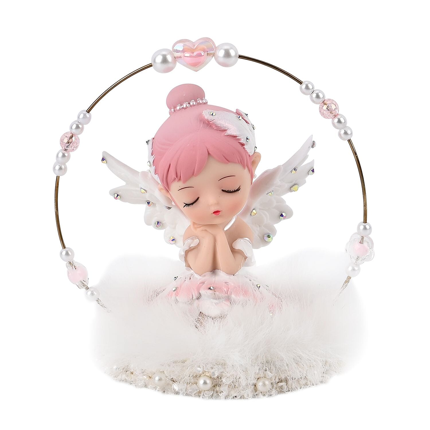 Aesthetic Handmade Sleeping Angel Table Top Decoration (Size 14x13x10cm)