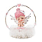 Aesthetic Sleeping Angel Tabletop Decoration With Bunny Ears and Crown on Her Head  (Size 14x13x10 cm) - Pink and White