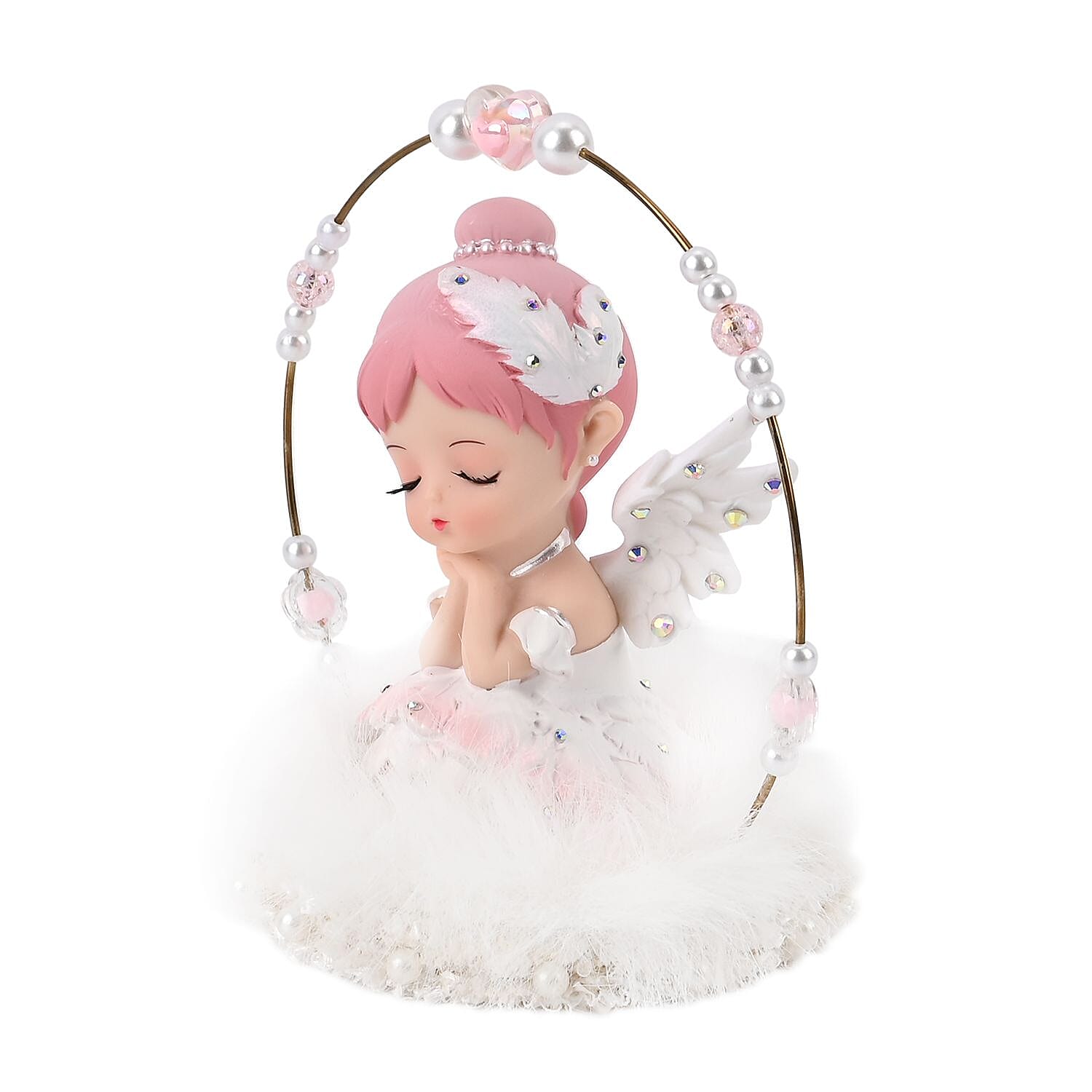 Aesthetic Handmade Sleeping Angel Table Top Decoration (Size 14x13x10cm)
