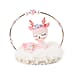 Aesthetic Sleeping Deer Tabletop Decoration (Size 12x12x10 cm) - Pink and White