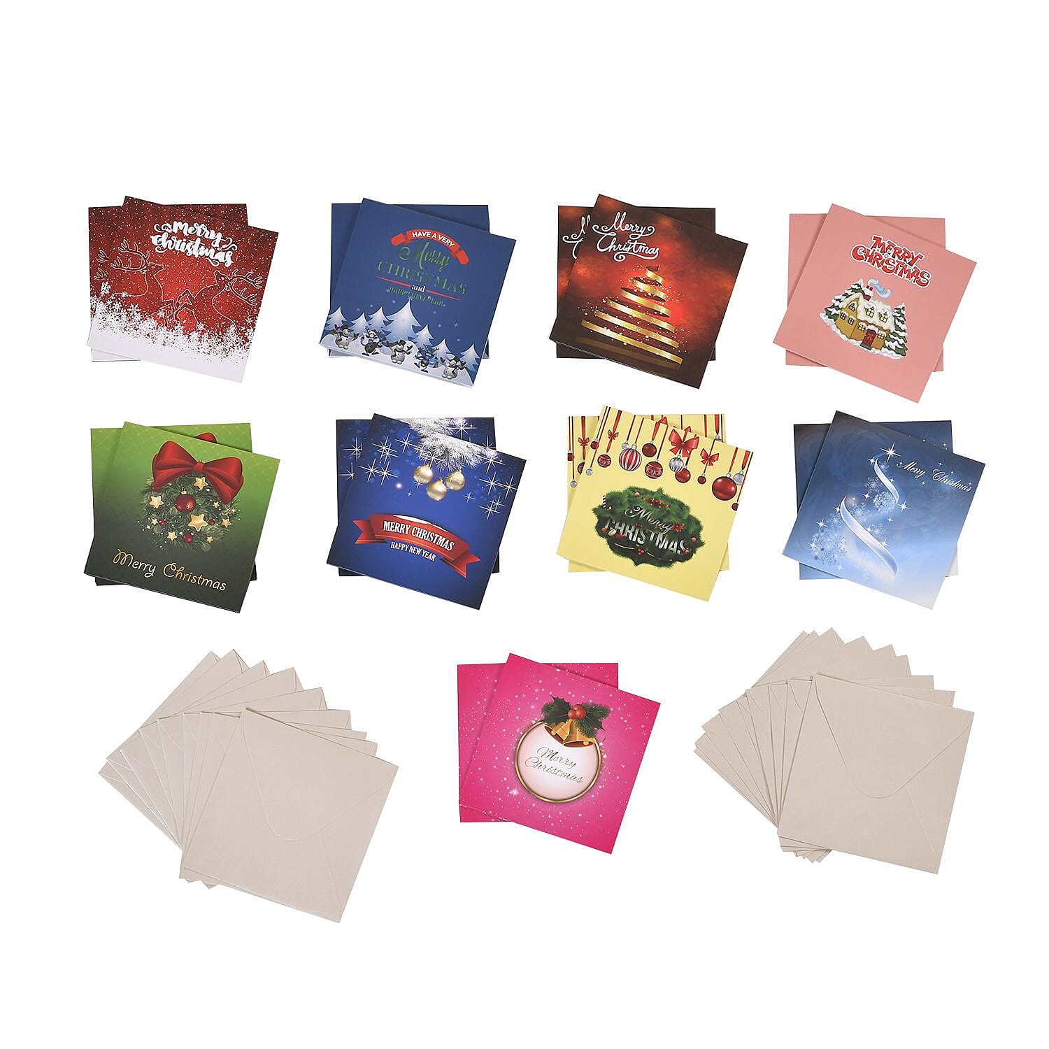 Set of 18 Christmas Themed Pattern Cards With Envelopes