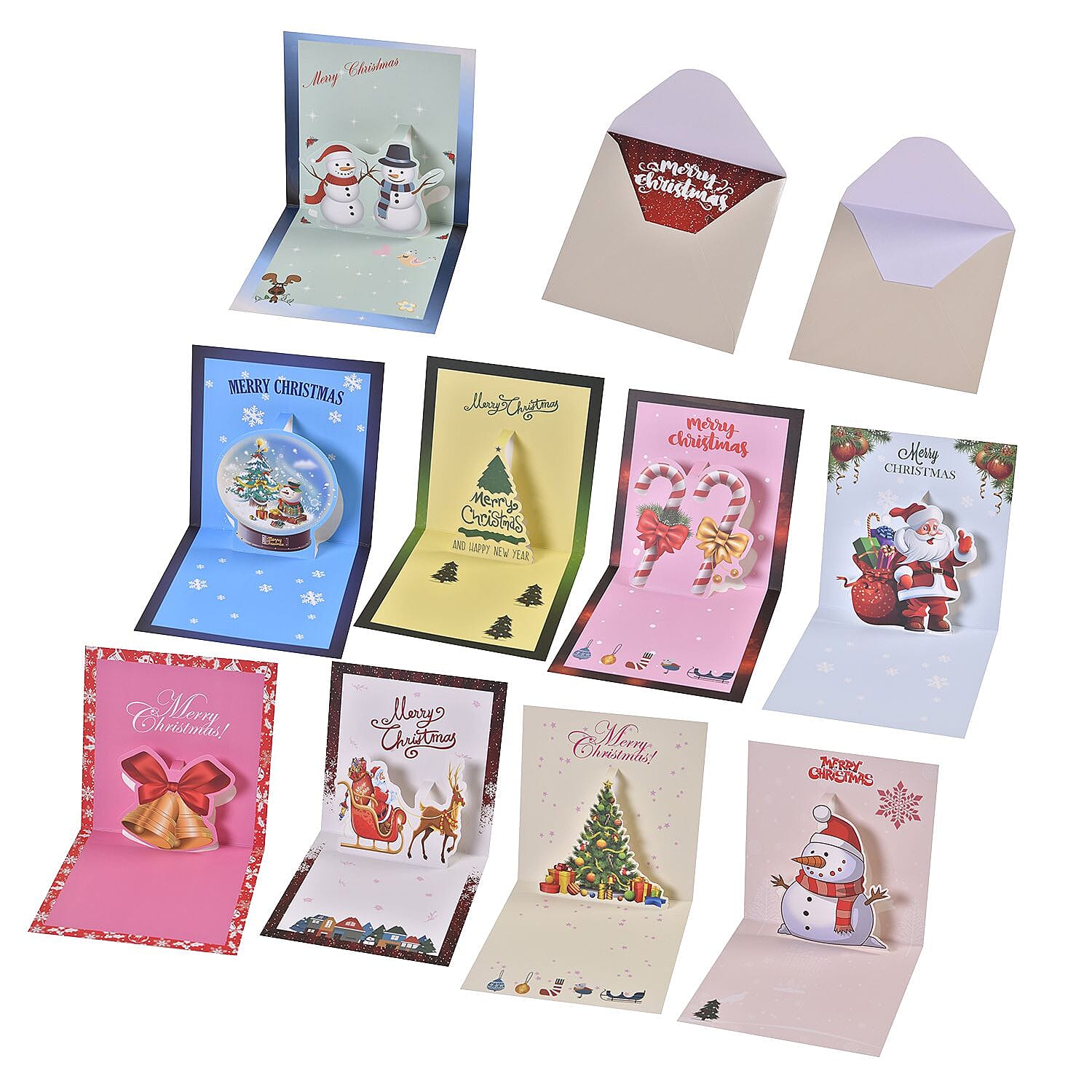 Set of 18 Christmas Themed Pattern Cards With Envelopes