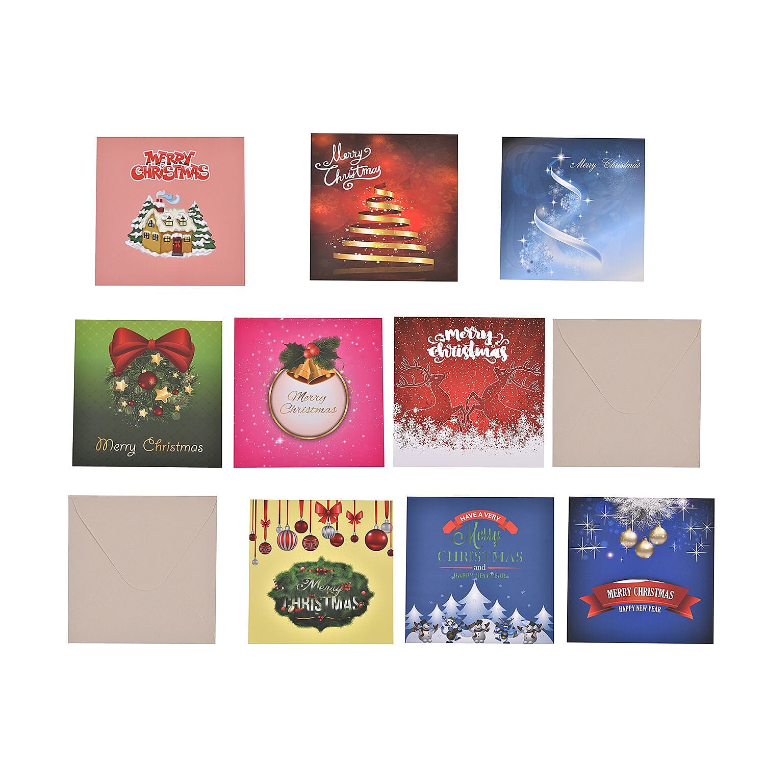 Set of 18 Christmas Themed Pattern Cards With Envelopes