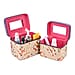 Set of 2 Abstract Pattern Makeup Boxes (Size Large - Small)  - Black - Purple