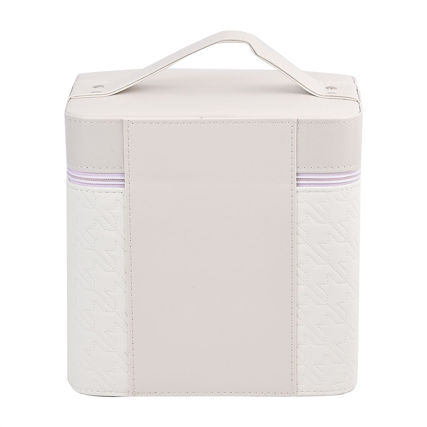 Dot Embossed Pattern Leatherette 2-Layer Makeup Box (Size 24x24x18 cm) - Gradient Blue, Green & Purple