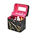 Marble Pattern Leatherette 2-Layer Makeup Box (Size 24x24x18 cm) - Black