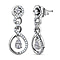 Moissanite Dangle Earrings in Platinum Overlay Sterling Silver