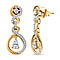 Moissanite Dangle Earrings in 18K Vermeil Yellow Gold Plated Sterling Silver