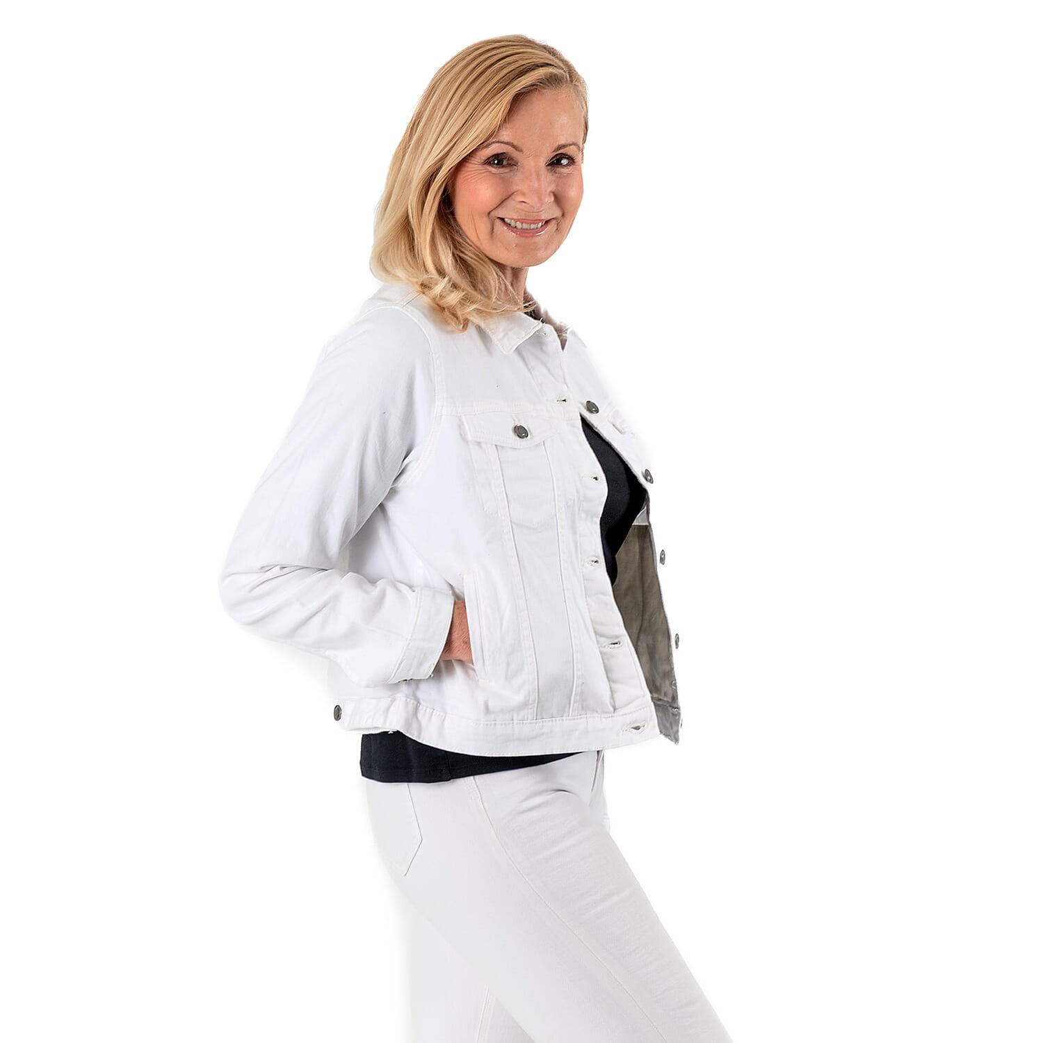 Tamsy Womens Stretch Twill Jacket - Lightweight & Stylish (Size 24) - White Tamsy Womens Stretch Twill Jacket - Lightweight & Stylish (Size 24) - White