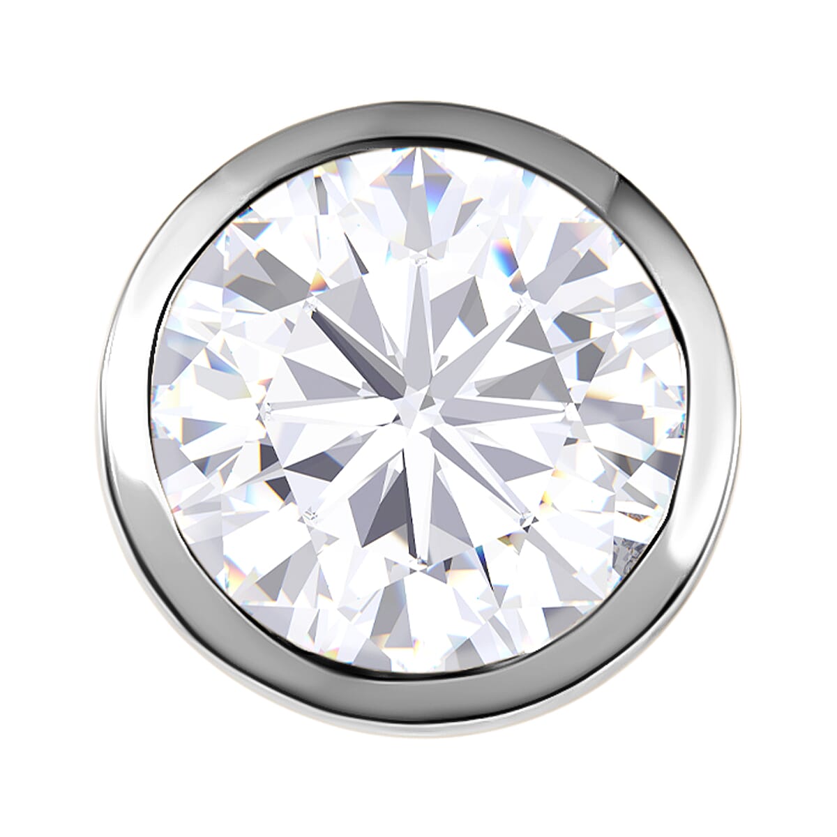 9K White Gold Moissanite Solitaire Circle Pendant 1.17 Ct