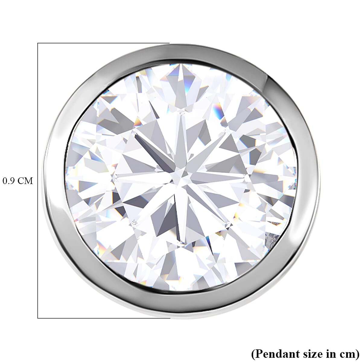 9K White Gold Moissanite Solitaire Circle Pendant 1.17 Ct