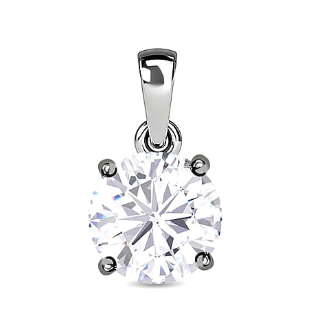 9K White Gold Moissanite Solitaire Pendant 1.17 Ct