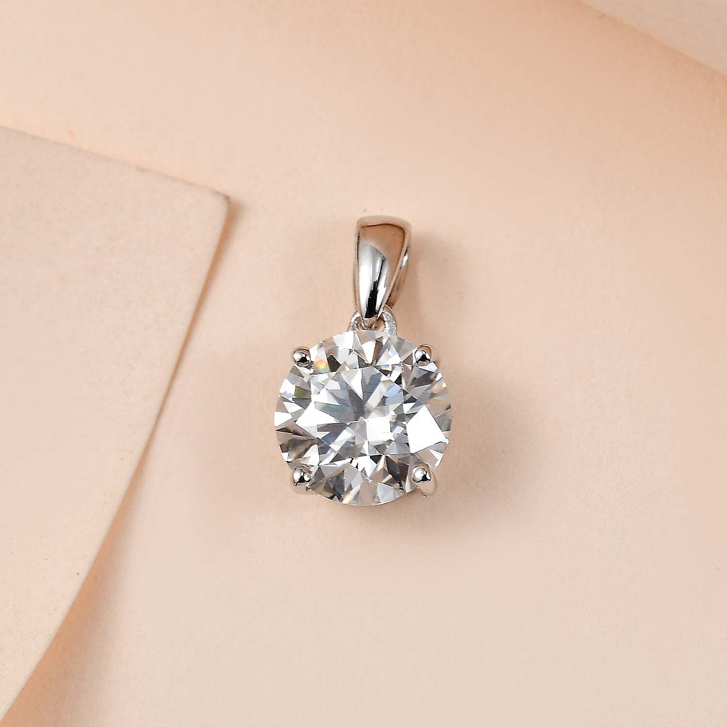THE AFFORDABLE FIND - 9K White Gold Moissanite Solitaire Pendant 1.17 Ct.