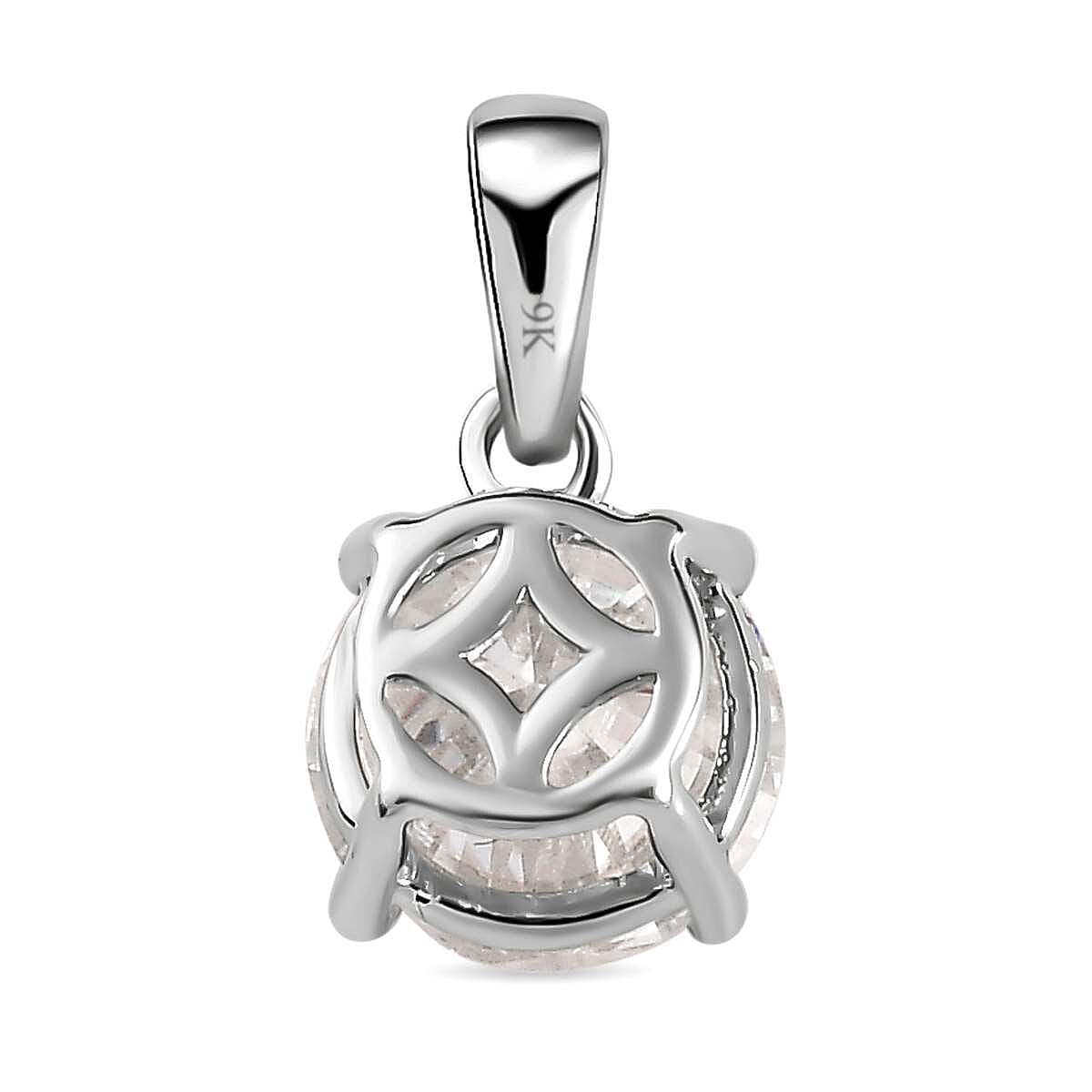 THE AFFORDABLE FIND - 9K White Gold Moissanite Solitaire Pendant 1.17 Ct.