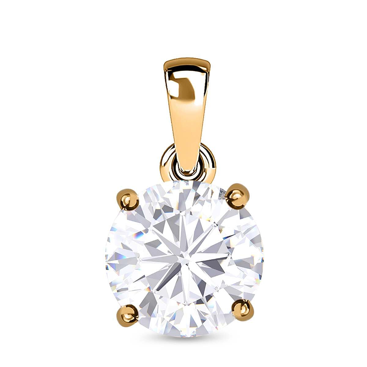 THE AFFORDABLE FIND - 9K Yellow Gold Moissanite Solitaire Pendant 1.22 Ct.