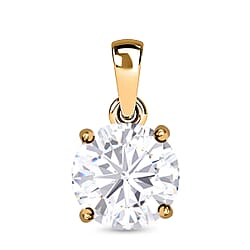 9K Yellow Gold Moissanite Solitaire Pendant 1.17 Ct