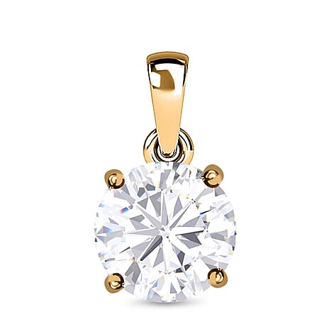 THE AFFORDABLE FIND - 9K Yellow Gold Moissanite Solitaire Pendant 1.22 Ct.