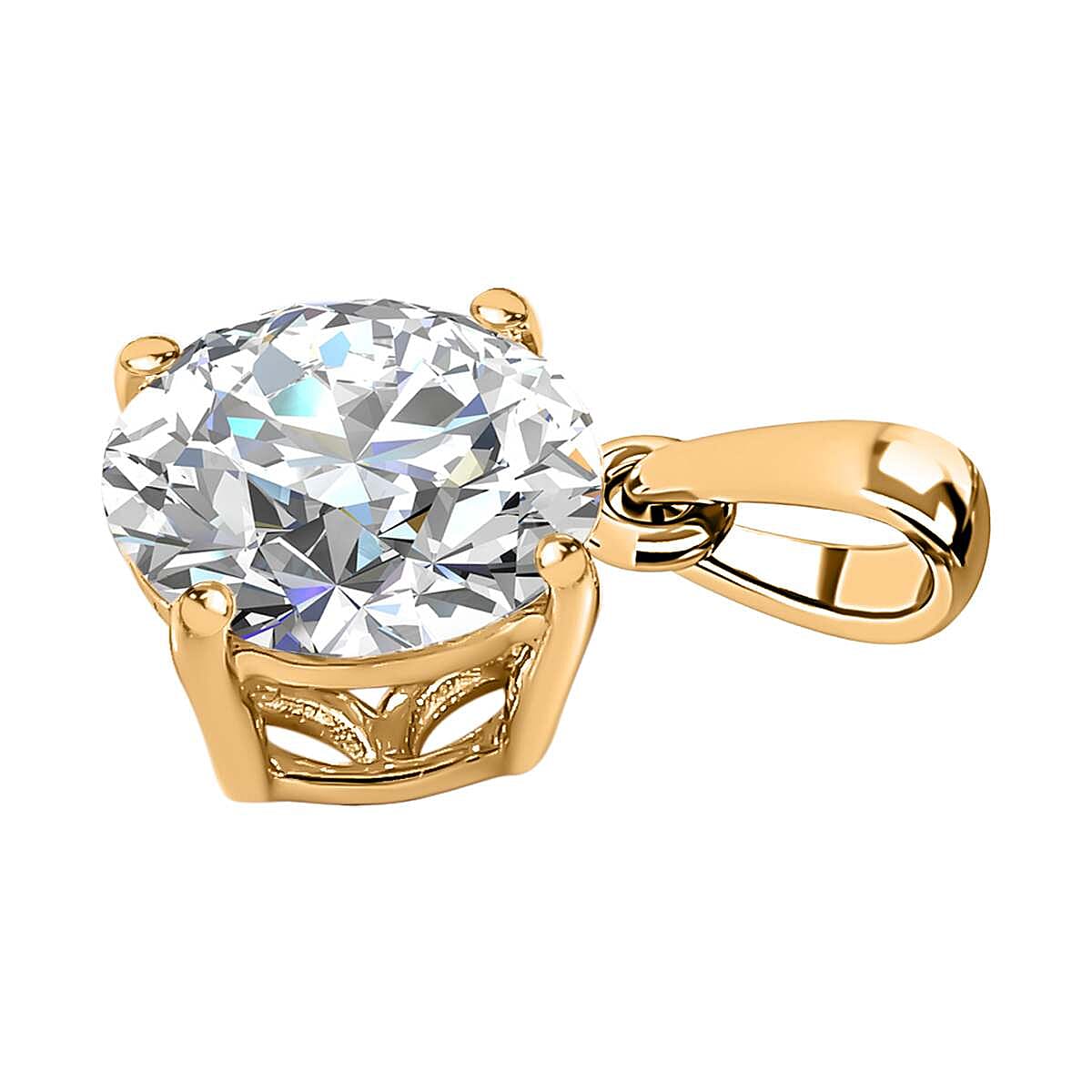 THE AFFORDABLE FIND - 9K Yellow Gold Moissanite Solitaire Pendant 1.22 Ct.