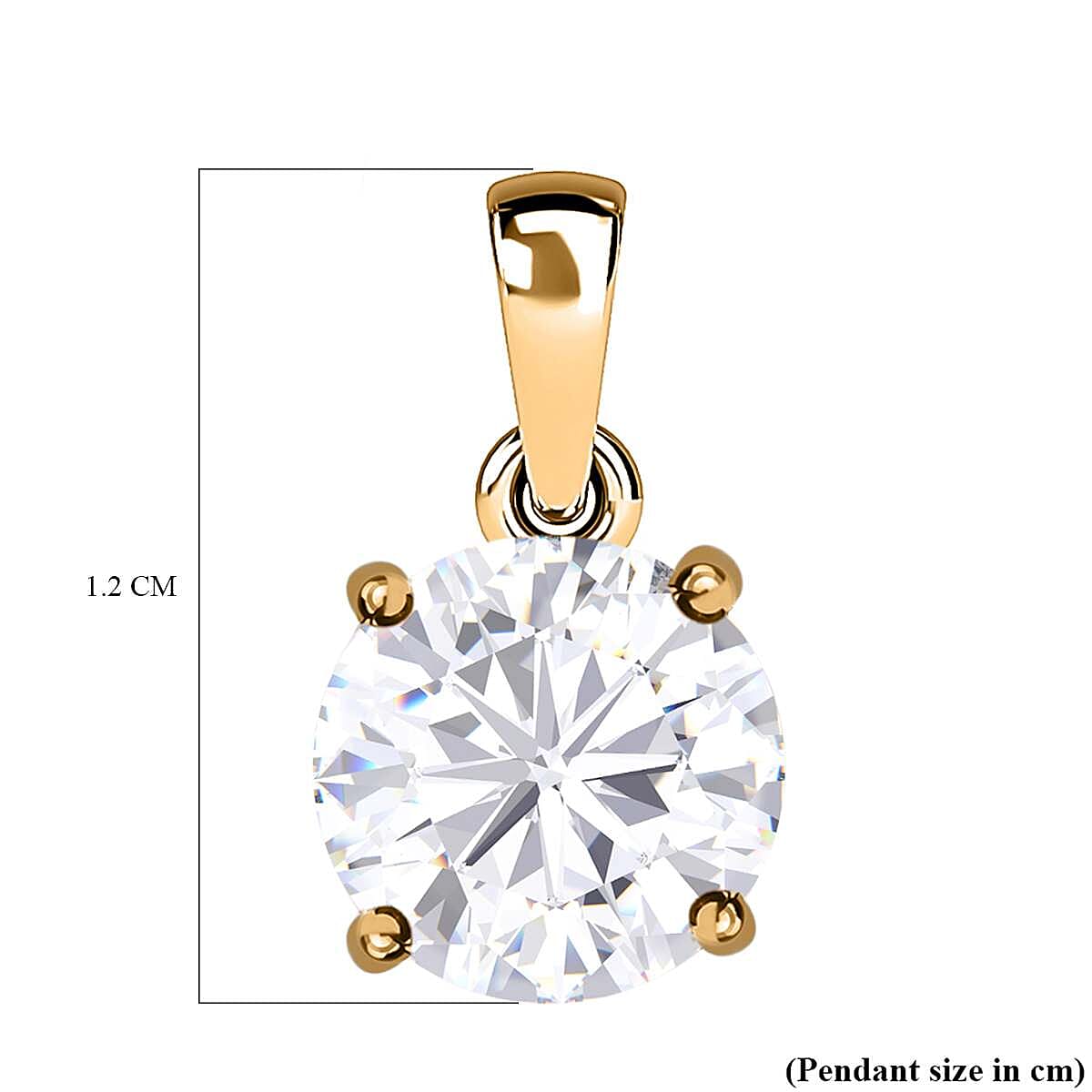 THE AFFORDABLE FIND - 9K Yellow Gold Moissanite Solitaire Pendant 1.22 Ct.